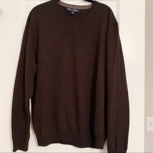 Men’s Like New Davis & Squire Extra Fine 100% Merino Wool V Neck Sweater